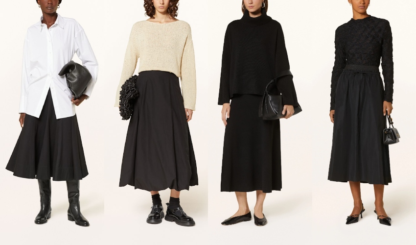 spodnica midi trapezowa jak nosic